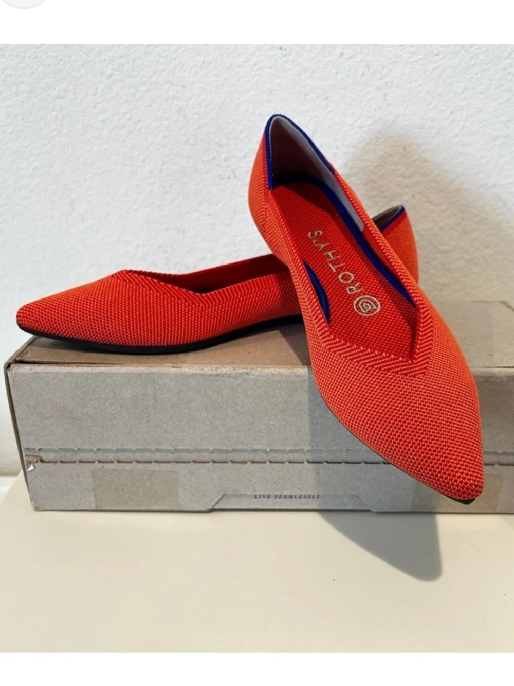 NEW Rothy’s Bright Orange Slip-On Flats